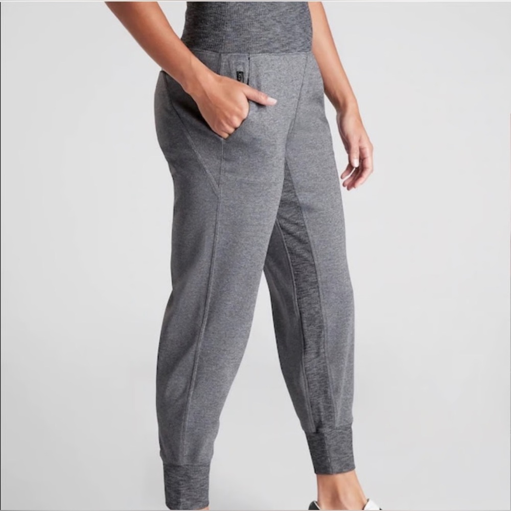 Athleta Venice High Rise Heather Gray Joggers Size Large Tall
